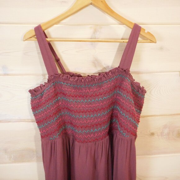 Torrid Size 3 Square-neck Smocked Babydoll Tank Women's plus size 3X Mauve - Picture 2 of 10